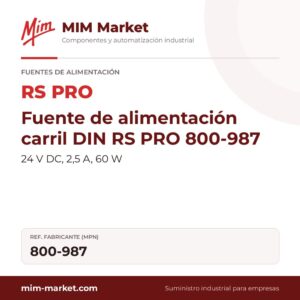 Fuente de alimentación carril DIN RS PRO 800-987 – 24 V DC, 2,5 A, 60 W