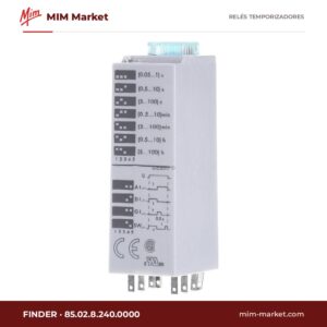 Relé temporizador Finder 85.02.8.240.0000 – 230-240 V ac / 110 - 125 V dc, Multifunción
