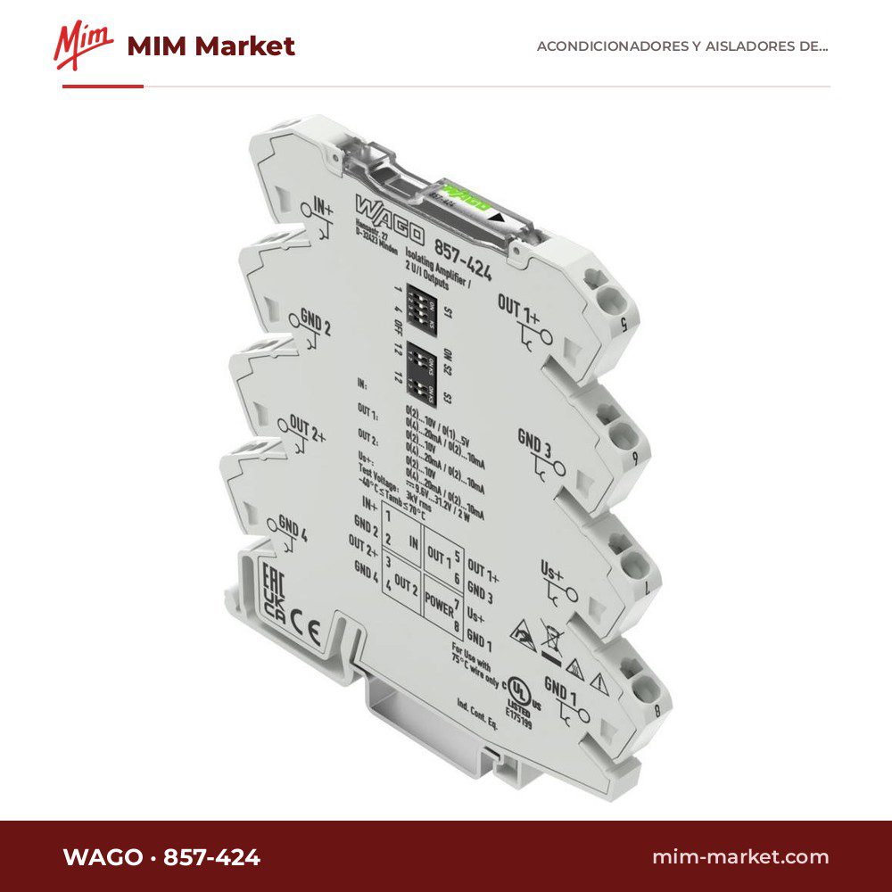 Amplificador separador para corriente y tensión WAGO 857-424 – serie JUMPFLEX 857