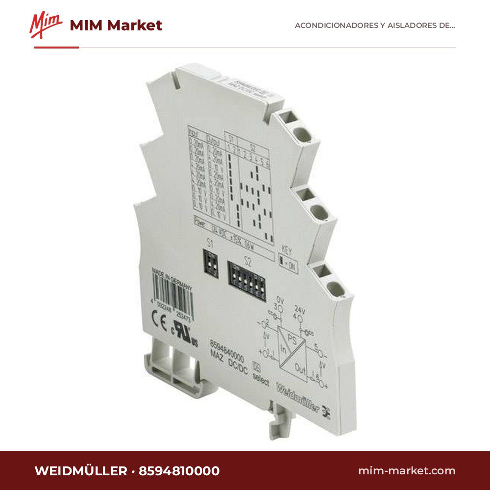 Convertidor de señal MAS DC/DC SELECT Weidmüller MAS DC/DC SELECT 8594810000 – serie MAS, modelo DC/DC SELECT