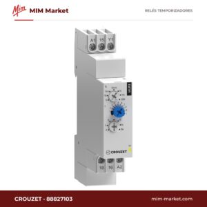 Relé temporizador Crouzet 88827103 – 12-240 V ac / 12 - 240 V dc, Multifunción