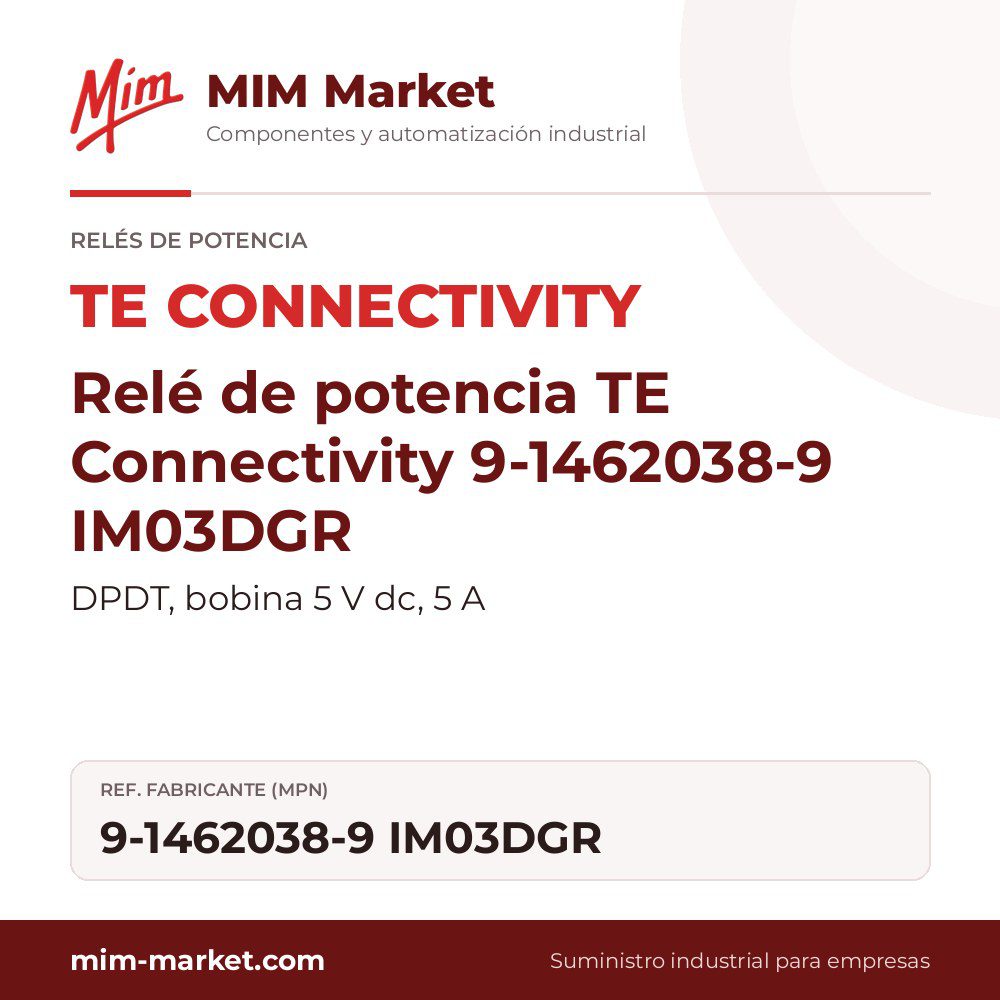 Relé de potencia TE Connectivity 9-1462038-9 IM03DGR – DPDT, bobina 5 V dc, 5 A