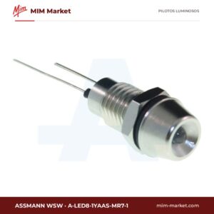 Piloto LED Assmann WSW A-LED8-1YAAS-MR7-1 – serie A-LED8, amarillo, Vf típ. 2 V, Ø8,13 mm, pines para circuito impreso, IP67