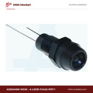 Piloto LED Assmann WSW A-LED8-1YAAS-PR7-1 – serie A-LED8, amarillo, Vf típ. 2 V, Ø8,13 mm, pines para circuito impreso, IP67