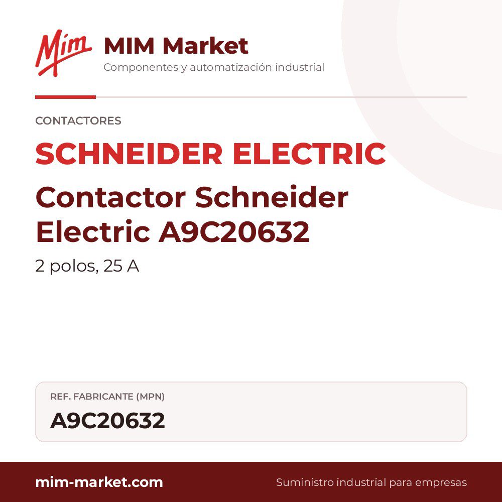 Contactor Schneider Electric A9C20632 – 2 polos, 25 A