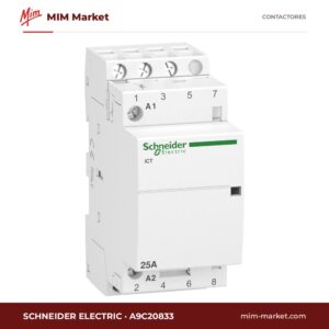 Contactor Schneider Electric A9C20833 – 3 polos, 25 A, bobina 230 V AC