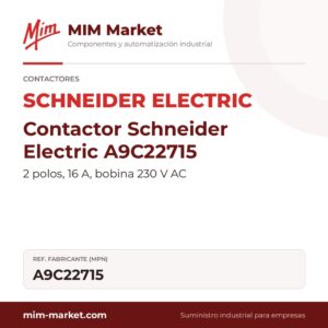 Contactor Schneider Electric A9C22715 – 2 polos, 16 A, bobina 230 V AC