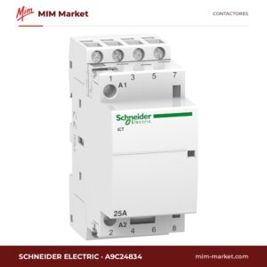 Contactor Schneider Electric A9C24834 – 4 polos, 25 A, bobina 230 V AC