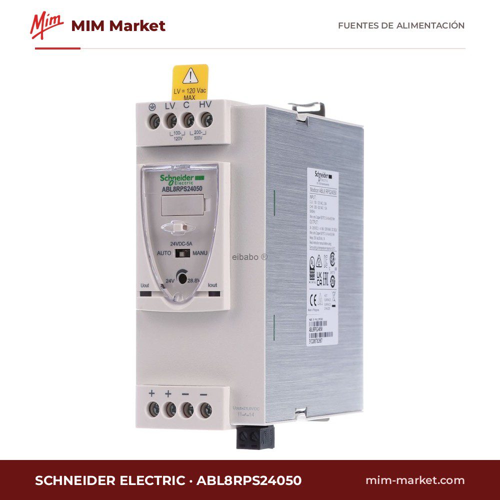 Fuente de alimentación carril DIN Schneider Electric ABL8RPS24050 – 24 V DC, 5 A, 120 W