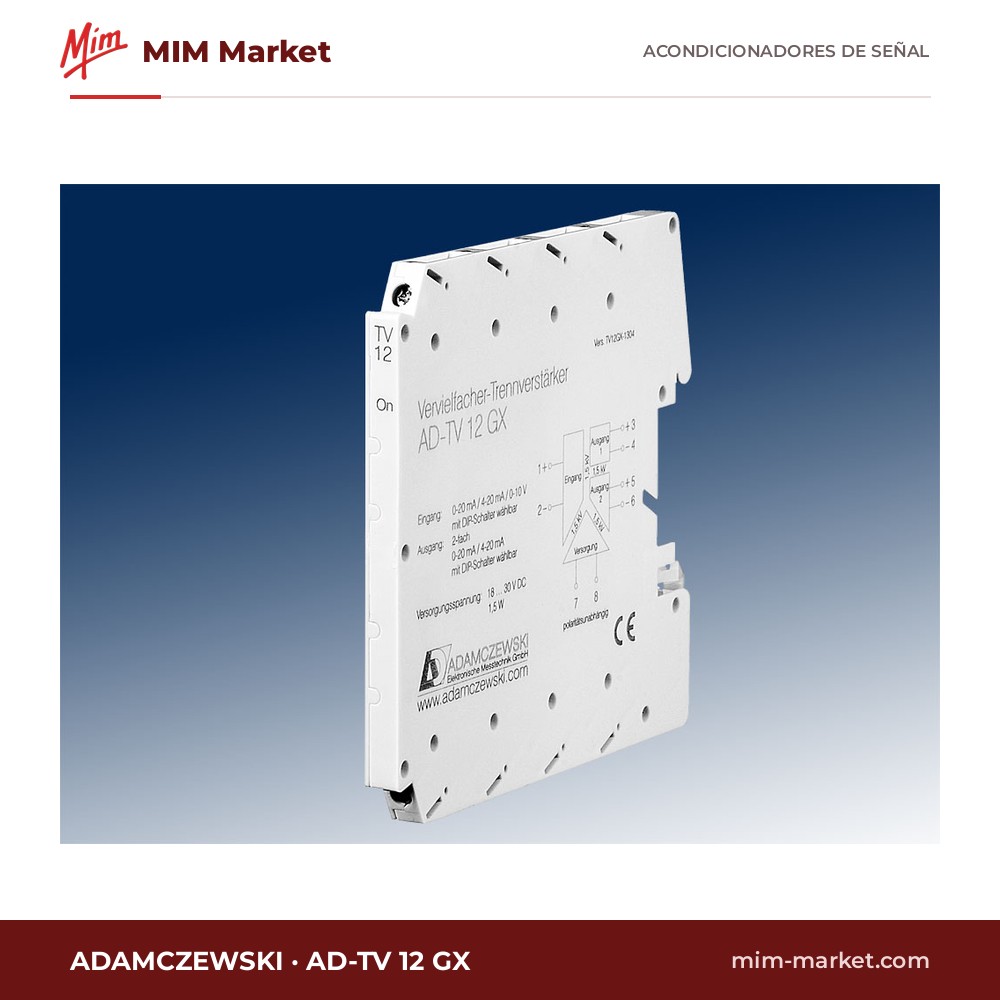 Amplificador aislador Adamczewski AD-TV 12 GX – aislamiento galvánico de señales analógicas