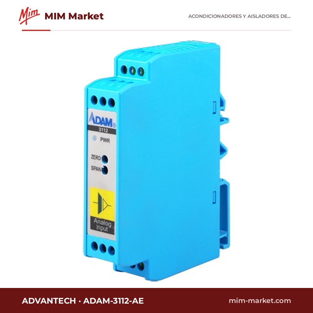 Módulo aislado de entrada de tensión alterna Advantech ADAM-3112-AE – 0…450 V AC a 0…5 V DC, 24 V DC