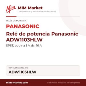 Relé de potencia Panasonic ADW1103HLW – SPST, bobina 3 V dc, 16 A