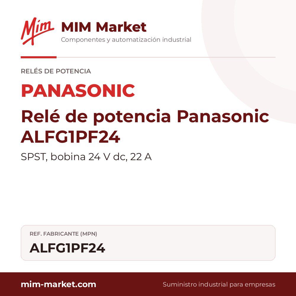 Relé de potencia Panasonic ALFG1PF24 – SPST, bobina 24 V dc, 22 A