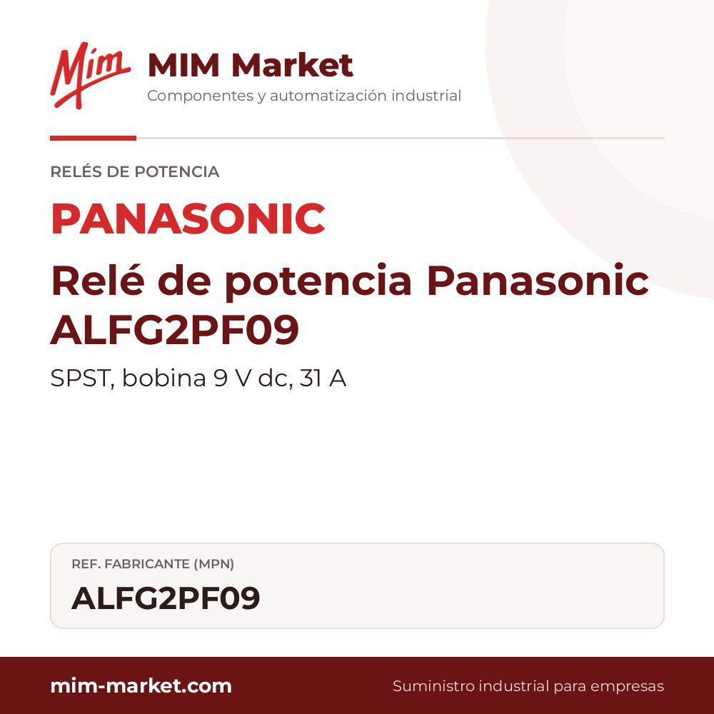 Relé de potencia Panasonic ALFG2PF09 – SPST, bobina 9 V dc, 31 A