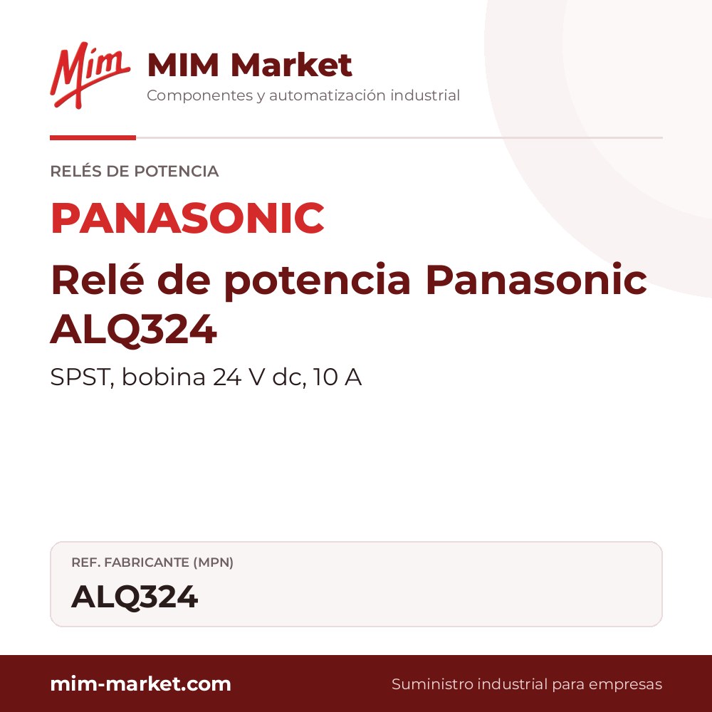 Relé de potencia Panasonic ALQ324 – SPST, bobina 24 V dc, 10 A