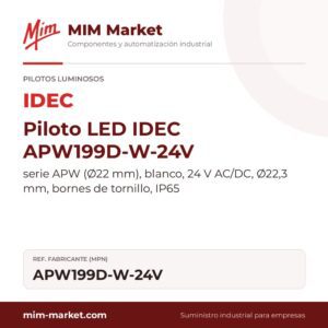 Piloto LED IDEC APW199D-W-24V – serie APW (Ø22 mm), blanco, 24 V AC/DC, Ø22,3 mm, bornes de tornillo, IP65