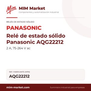 Relé de estado sólido Panasonic AQG22212 – 2 A, 75-264 V ac