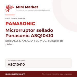 Microrruptor sellado Panasonic ASQ10410 – serie ASQ, SPDT, 0,1 A a 30 V DC, pulsador de pistón