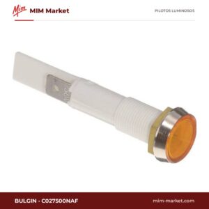 Piloto de neón Bulgin C027500NAF – serie 0275 (Arcolectric), ámbar, 230 V AC, Ø10 mm, faston 6,3 mm