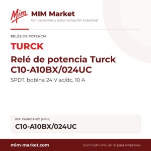 Relé de potencia Turck C10-A10BX/024UC – SPDT, bobina 24 V ac/dc, 10 A