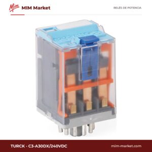 Relé de potencia Turck C3-A30DX/240VDC – 3PDT, bobina 240 V dc, 10 A