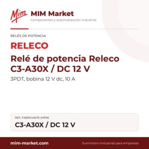 Relé de potencia Releco C3-A30X / DC 12 V – 3PDT, bobina 12 V dc, 10 A