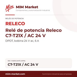 Relé de potencia Releco C7-T21X / AC 24 V – DPDT, bobina 24 V ac, 6 A