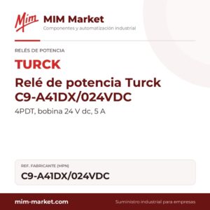 Relé de potencia Turck C9-A41DX/024VDC – 4PDT, bobina 24 V dc, 5 A