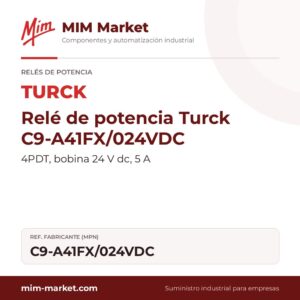 Relé de potencia Turck C9-A41FX/024VDC – 4PDT, bobina 24 V dc, 5 A