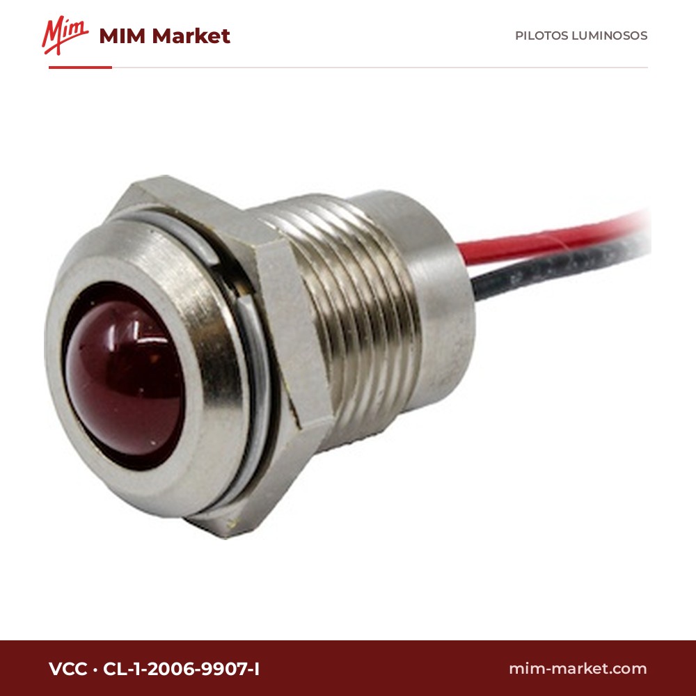 Piloto LED VCC CL-1-2006-9907-I – rojo, 5 V, Ø14,2 mm, IP67
