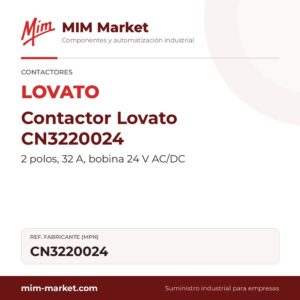 Contactor Lovato CN3220024 – 2 polos, 32 A, bobina 24 V AC/DC
