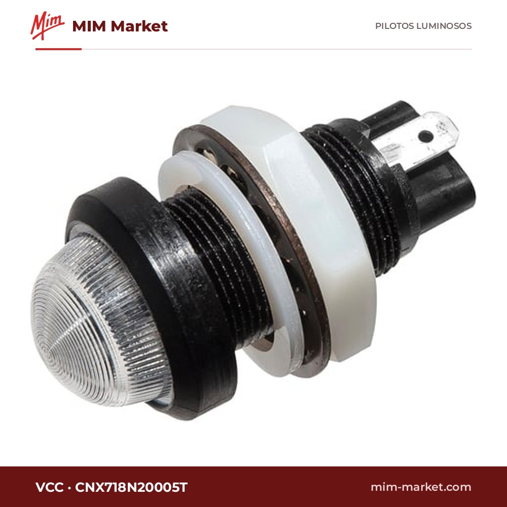 Piloto LED VCC CNX718N20005T – serie CNX718, rojo, 5 V, Ø17,53 mm