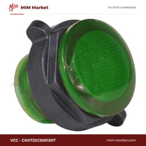 Piloto LED VCC CNX722C500120T – serie CNX722, verde, 120 V, Ø23,11 mm, faston 4,7 mm, IP67