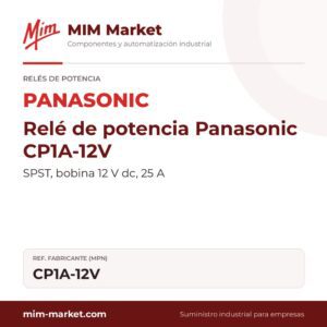 Relé de potencia Panasonic CP1A-12V – SPST, bobina 12 V dc, 25 A