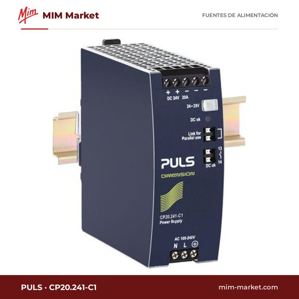 Fuente de alimentación carril DIN PULS CP20.241-C1 – 24 V DC, 20 A, 480 W