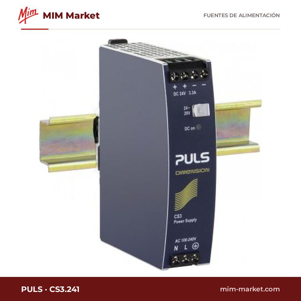 Fuente de alimentación carril DIN PULS CS3.241 – 24 V DC, 3,3 A, 80 W