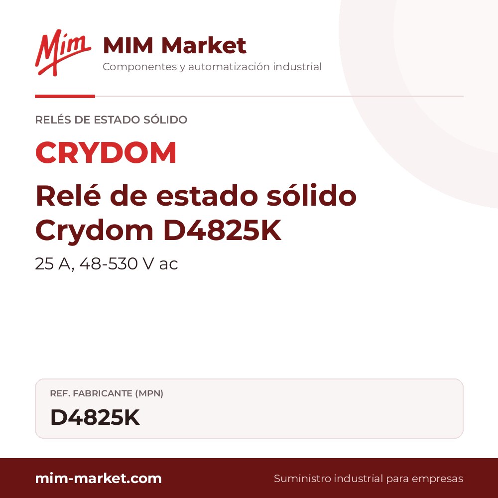 Relé de estado sólido Crydom D4825K – 25 A, 48-530 V ac