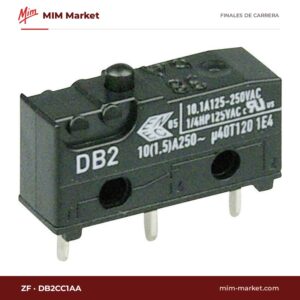Microrruptor subminiatura ZF DB2CC1AA – serie DB, SPDT, 10 (1,5) A a 250 V AC, botón de cabeza esférica, PCB rectos 1,3 x 0,5 mm