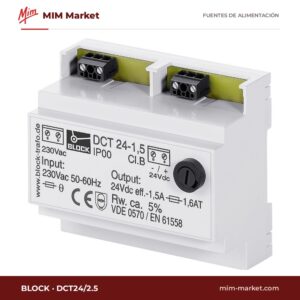Fuente de alimentación carril DIN Block DCT24/2.5 – 24 V DC, 2,5 A, 60 W