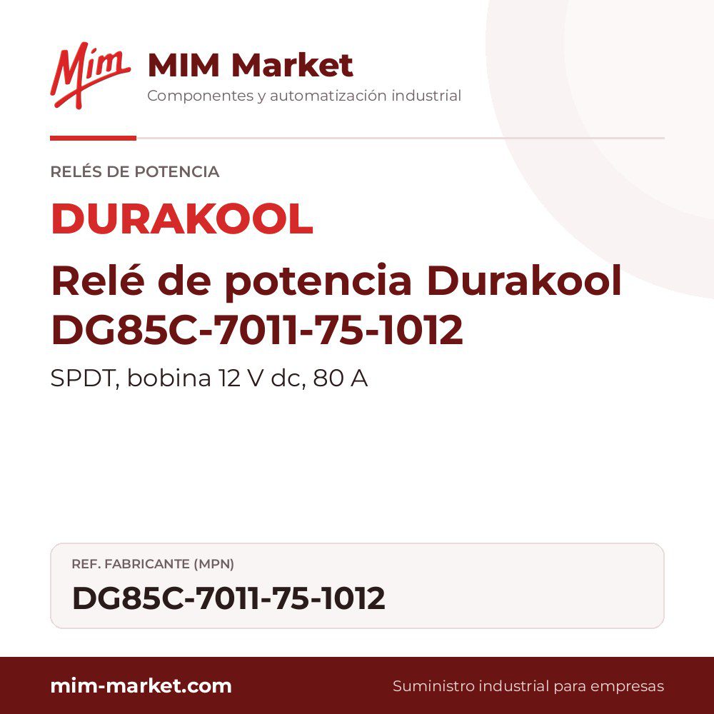 Relé de potencia Durakool DG85C-7011-75-1012 – SPDT, bobina 12 V dc, 80 A