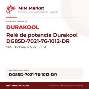 Relé de potencia Durakool DG85D-7021-76-1012-DR – SPST, bobina 12 V dc, 100 A