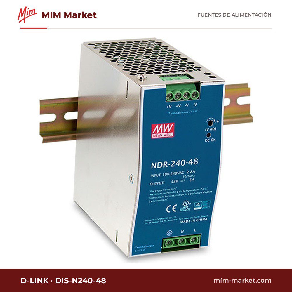 Fuente de alimentación carril DIN D-Link DIS-N240-48