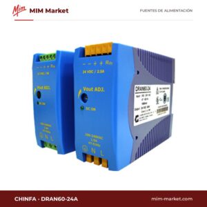 Fuente de alimentación carril DIN Chinfa DRAN60-24A – 24 V DC, 2,5 A, 60 W
