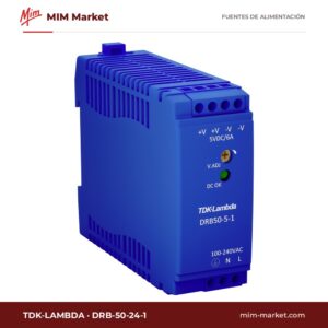 Fuente de alimentación carril DIN TDK-Lambda DRB-50-24-1 – 24 V DC, 2,1 A, 50 W