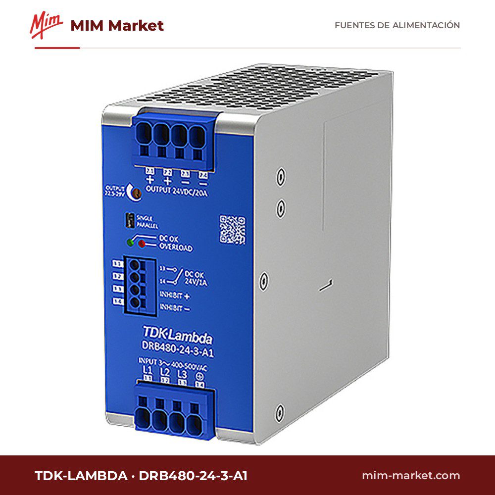 Fuente de alimentación carril DIN TDK-Lambda DRB480-24-3-A1