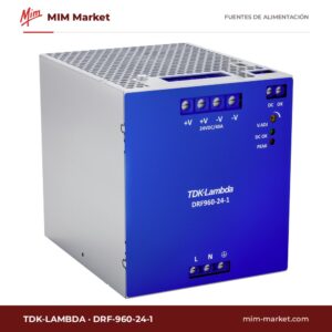 Fuente de alimentación carril DIN TDK-Lambda DRF-960-24-1 – 24 V DC, 40 A, 960 W