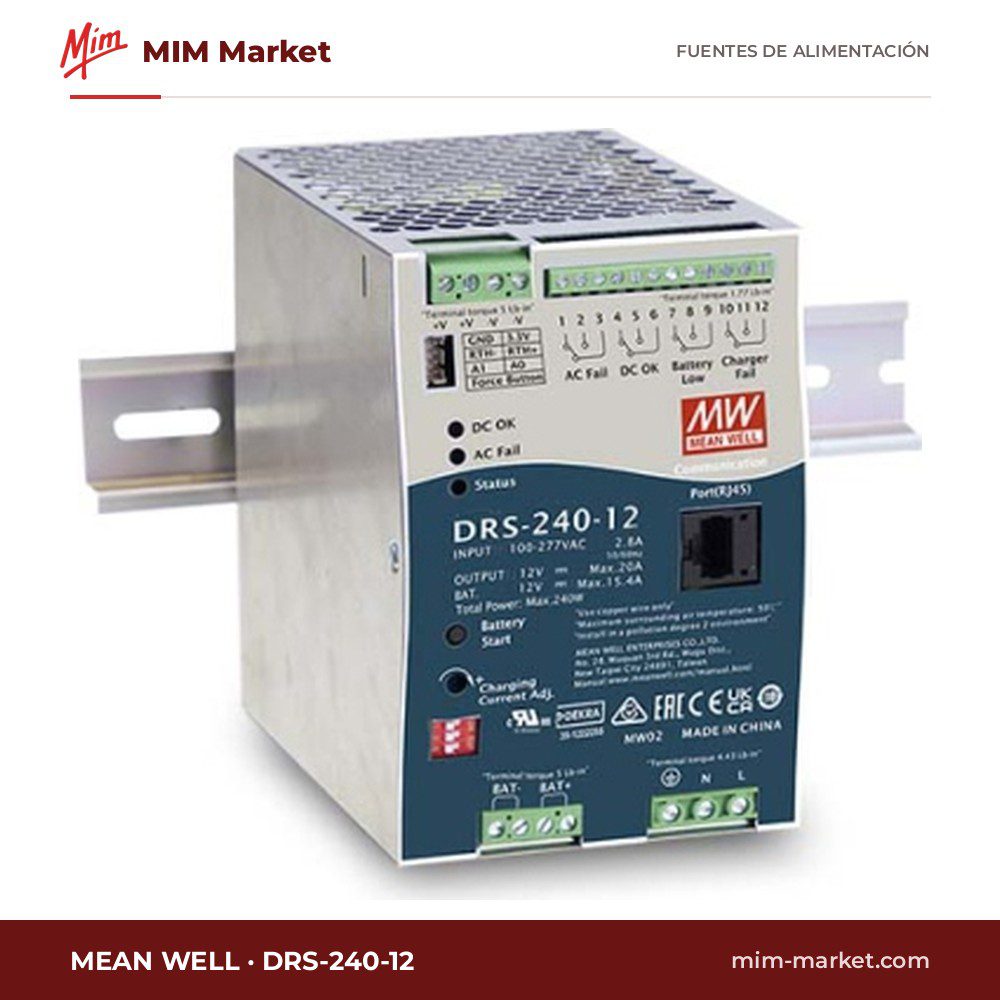 Fuente de alimentación MEAN WELL DRS-240-12