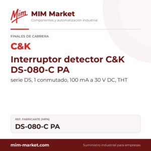 Interruptor detector C&K DS-080-C PA – serie DS, 1 conmutado, 100 mA a 30 V DC, THT