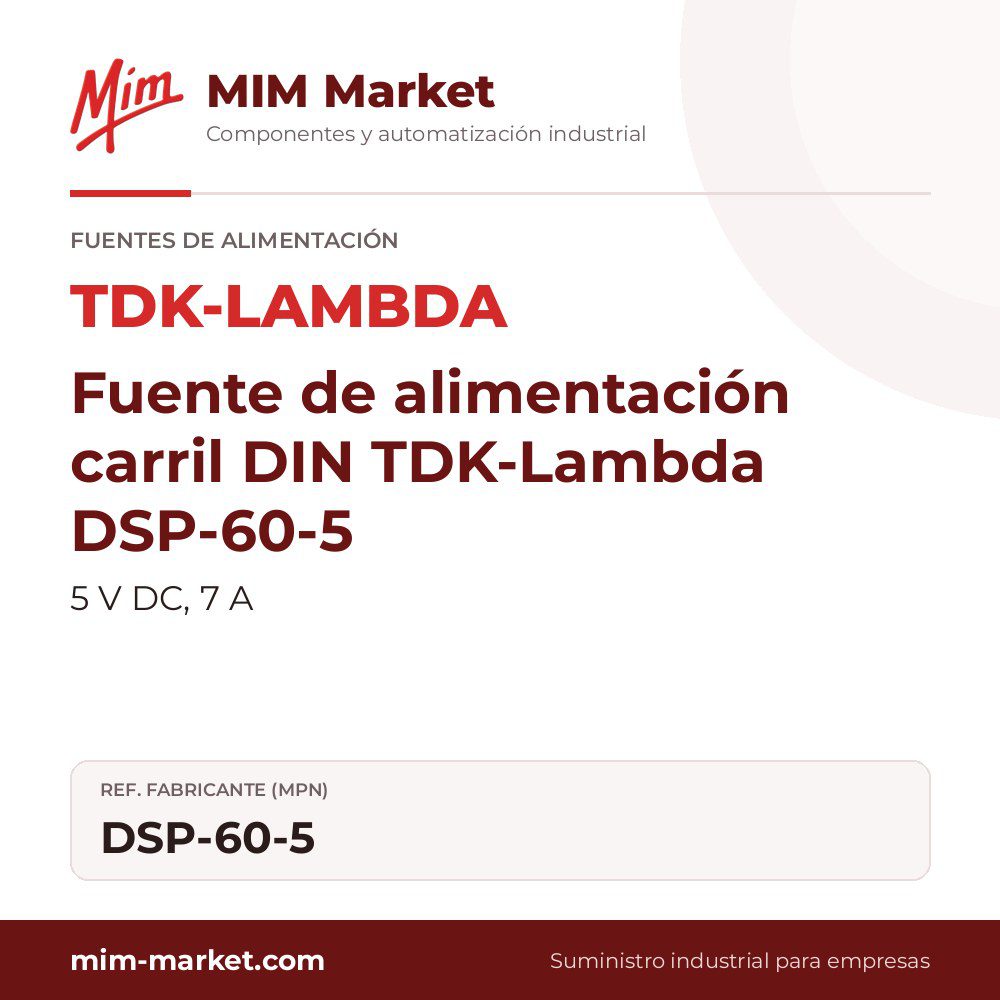 Fuente de alimentación carril DIN TDK-Lambda DSP-60-5 – 5 V DC, 7 A
