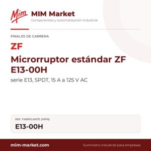 Microrruptor estándar ZF E13-00H – serie E13, SPDT, 15 A a 125 V AC